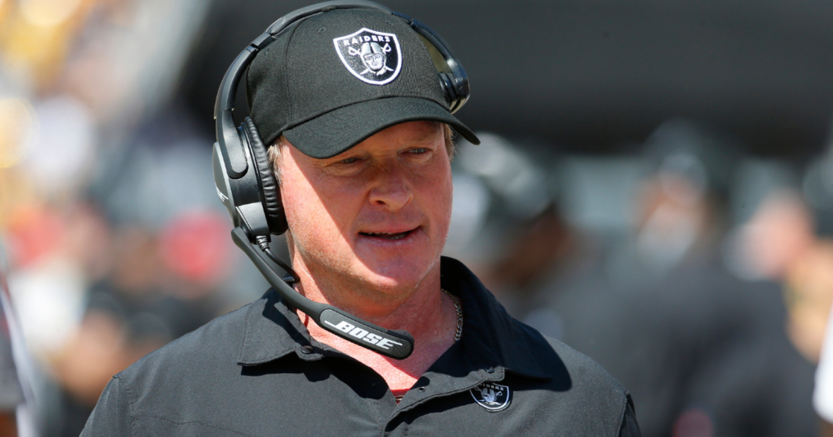 Jon Gruden encouraged to see WR Antonio Brown on Raiders sideline