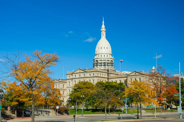 Michigan State Capitol in Autumn 