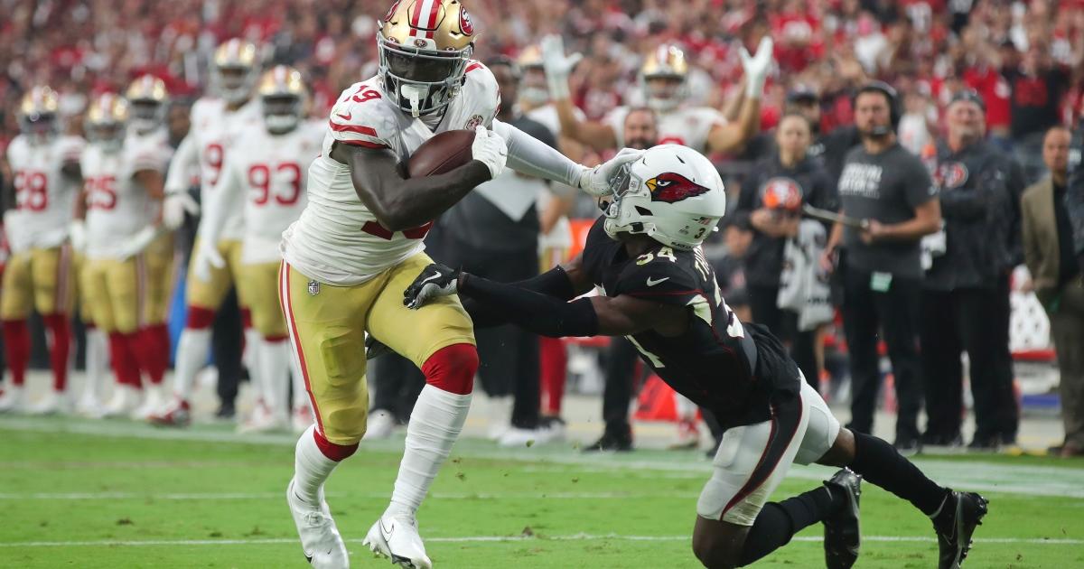 Deebo Samuel of the San Francisco 49ers runs during an NFL