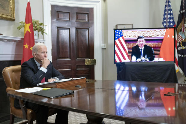 President Biden Meets Virtually With China's President Xi Jinping 