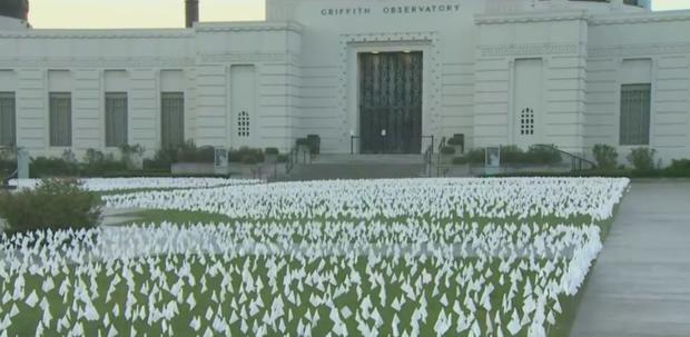 27K Flags On Display At Griffith Observatory To Honor Angelenos Killed By COVID 