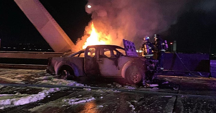 UPDATE 3 Arrests After Pursuit Ends In Fiery Crash Blocking Lanes On