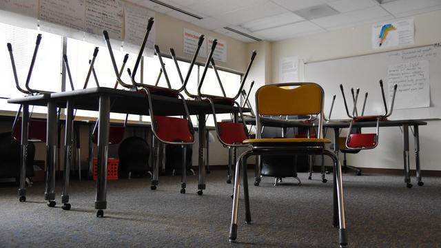 Denver Public Schools, empty classroom 