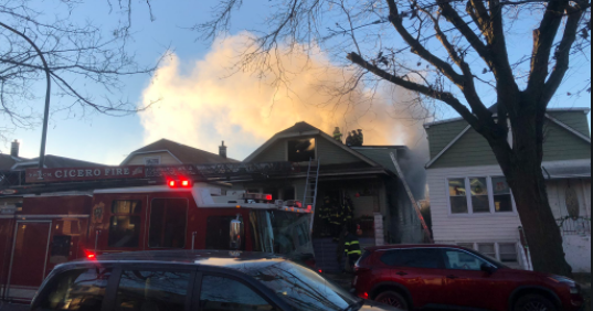 Firefighter Falls Through First Floor Of Burning House In Cicero; 3