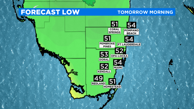 SFL FCST LOW TOMORROW MORNING 