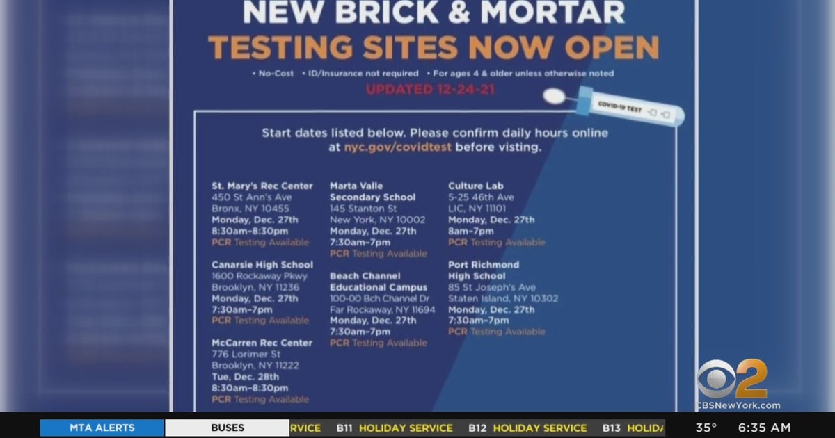 7 New COVID Testing Sites Open In New York City CBS New York