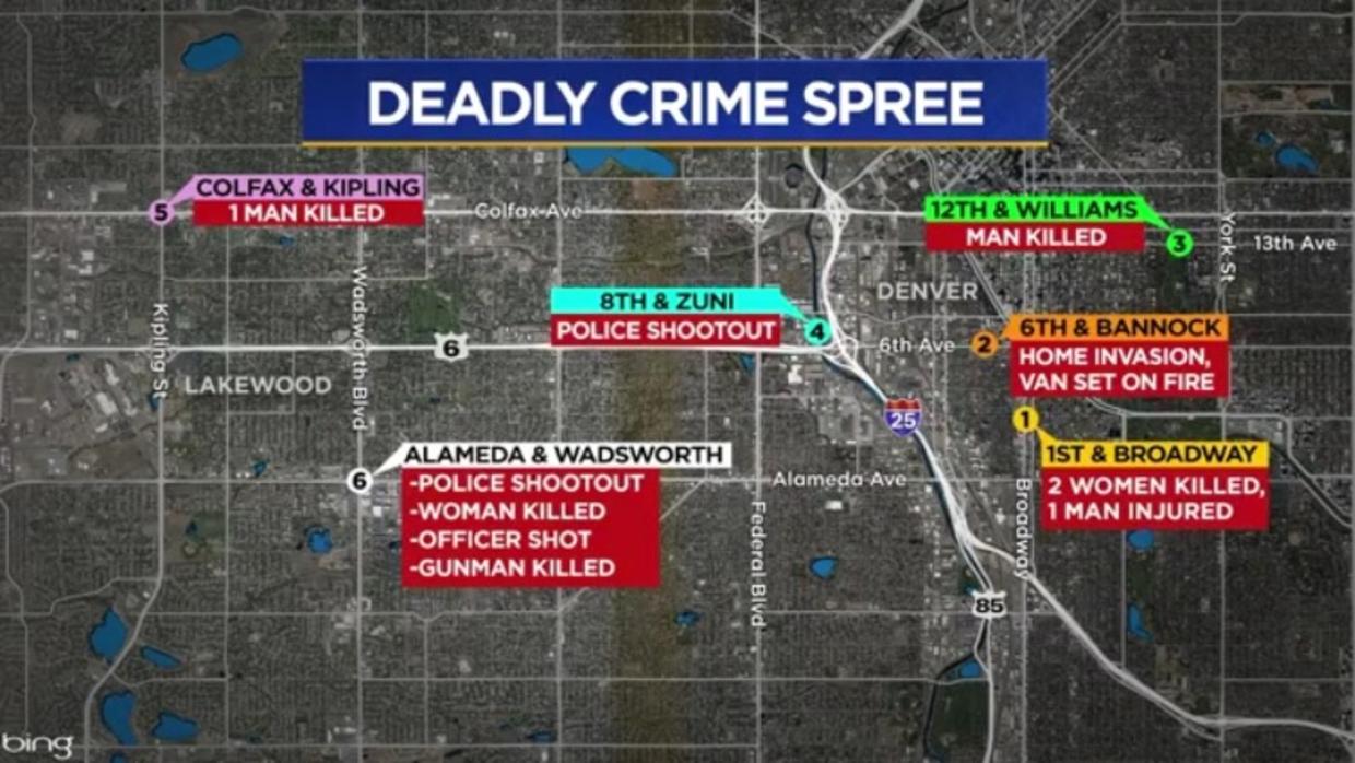 Denver Lakewood Crime Spree Map 