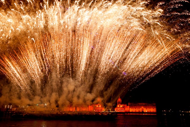 Fireworks and drone display marks new year in London 