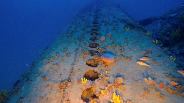 The wreckage of the Italian submarine Jantina that was sunk during World War II by the British submarine HMS Torbay, lays south of the island of Mykonos, in the Aegean Sea 