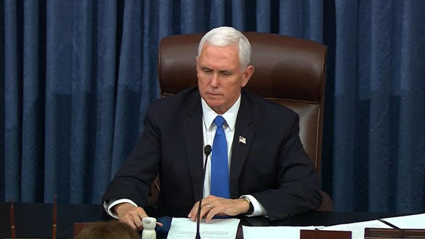 Vice President Mike Pence presides over the Senate session to ratify the 2020 presidential election 