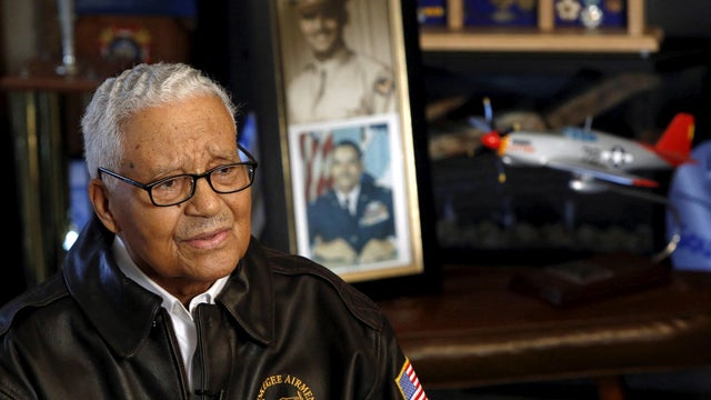 FILE PHOTO: Tuskegee airman and U.S. Air Force fighter pilot Colonel Charles McGee reminisces about his career in Bethesda, Maryland 