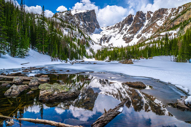 Beautiful Spring Hike to Dream Lake in Rocky Mountain National Park in Estes Park, Colorado 