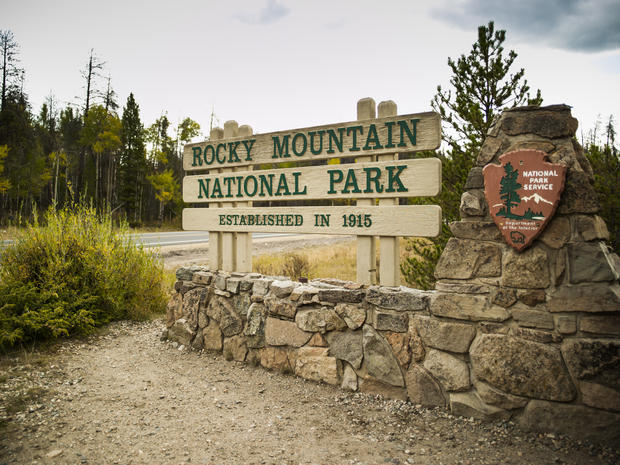 Rocky Mountain National Park welcome sign in Colorado 