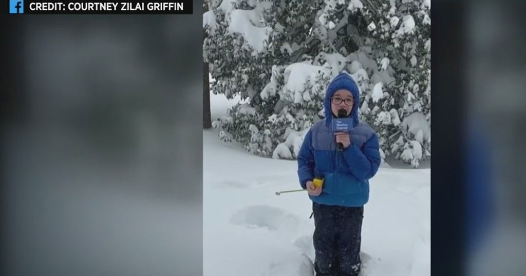 SEE IT 10YearOld Future Meteorologist Reports On Blizzard Conditions In New Jersey CBS New York