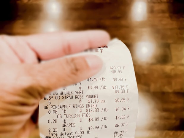 family's grocery receipt 