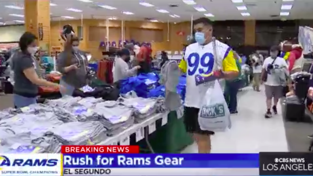 Rams Fans Rush To Grab Super Bowl Merchandise Already Available In Stores -  CBS Los Angeles