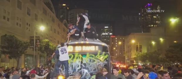 Violence, Damage In Downtown LA After Rams Win Super Bowl 