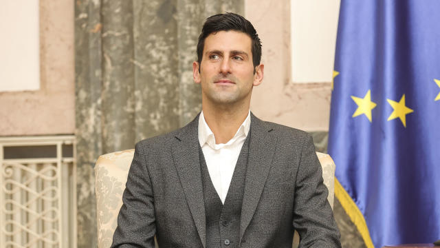 Novak Djokovic Meets Serbian President Aleksandar Vucic At Andricev Venac In Belgrade 