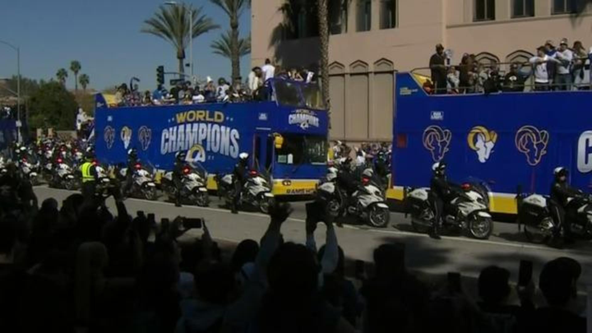 Disneyland throws a Super Bowl victory parade for Rams stars