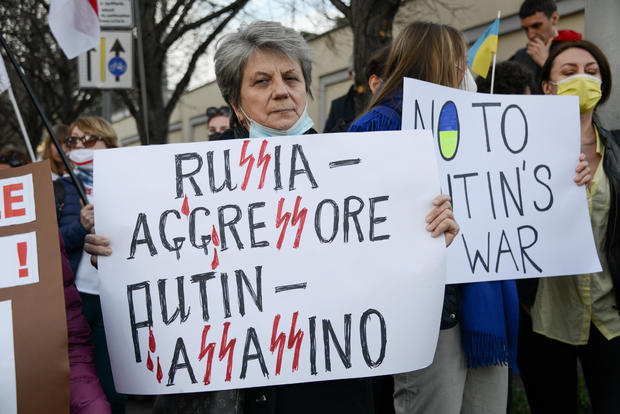Demonstration by the Ukrainian community of Rome against the war by Russia against Ukraine 