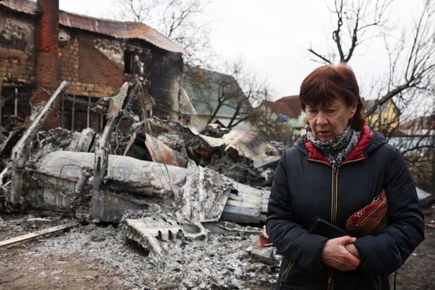 Residential areas damaged after Russia launched a massive military operation against Ukraine, in Kyiv 