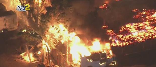 Massive Fire Tears Through Pallet Yard In Rubidoux 
