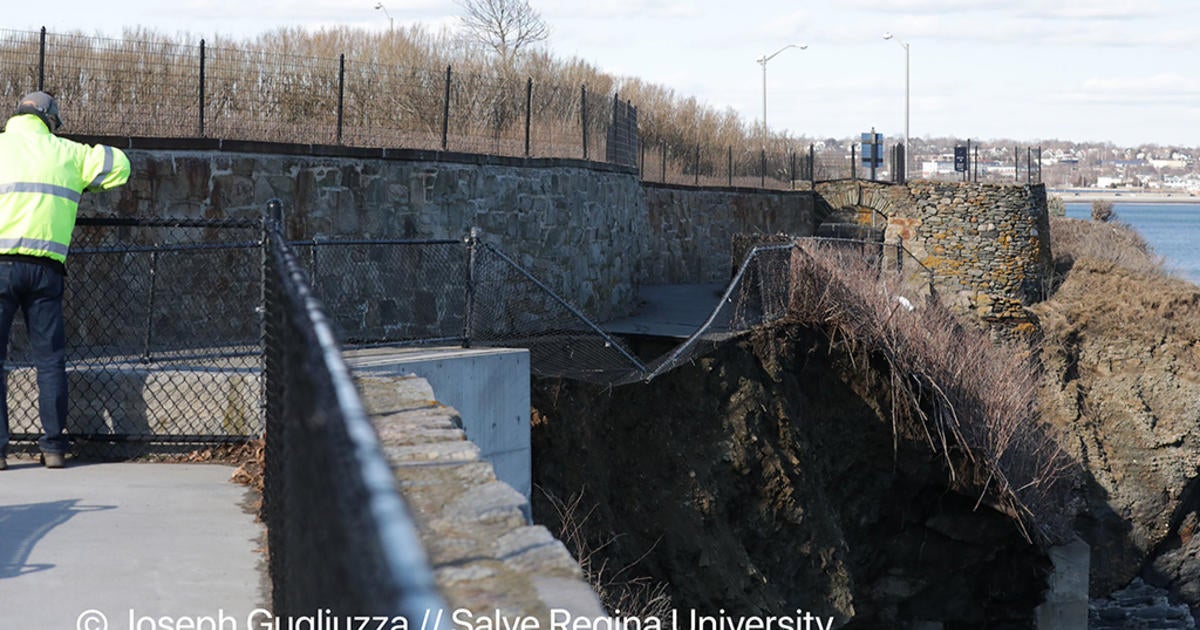 Section Of Iconic Oceanside Newport Cliff Walk Collapses - CBS Boston