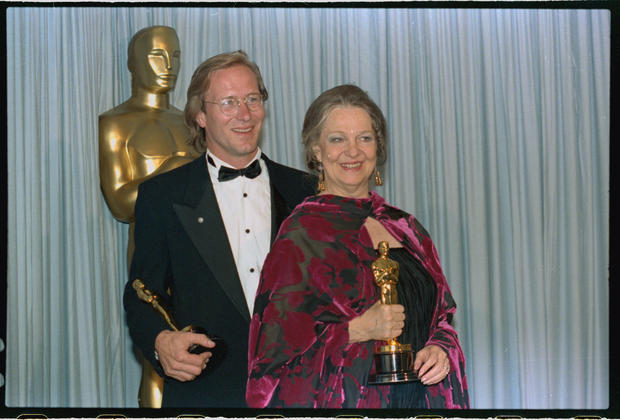 William Hurt and Geraldine Page Holding Oscars 