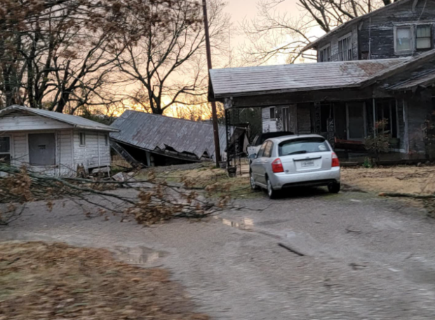 Storm damage in Leonard 