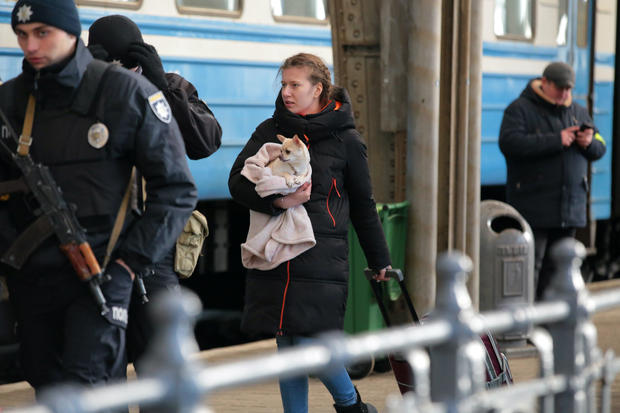 Refugees at Lviv railway station 