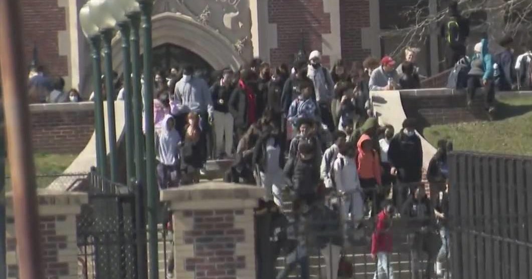Hundreds of students walk out of New Rochelle High School to protest ...