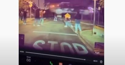 Tesla crash after jump stunt sparks anger in Echo Park, California CBS News