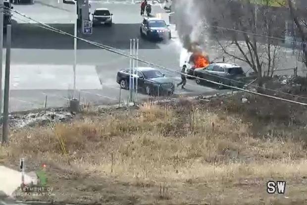 Stolen Car On Fire 