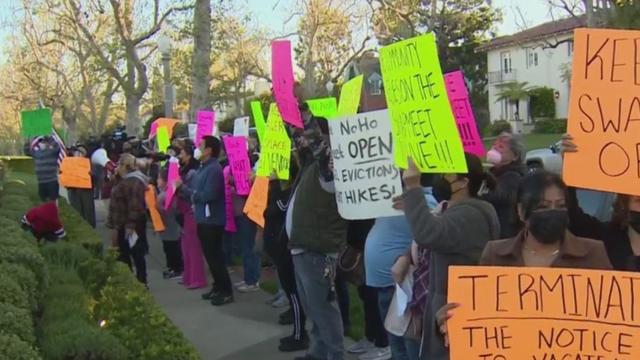Vendors For Threatened North Hollywood Swap Meet Hold Protest Outside Landlord's Home 