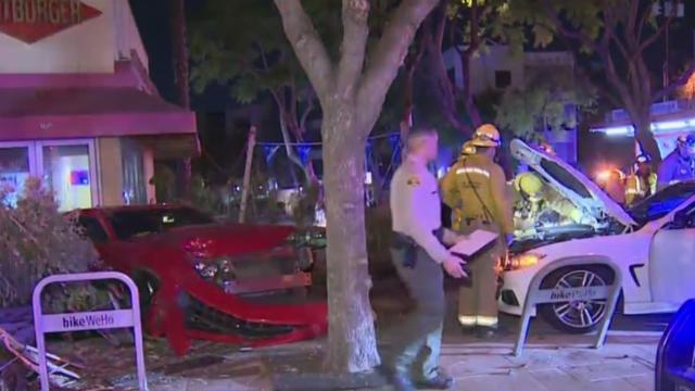 Car Nearly Slams Into Fatburger In West Hollywood 