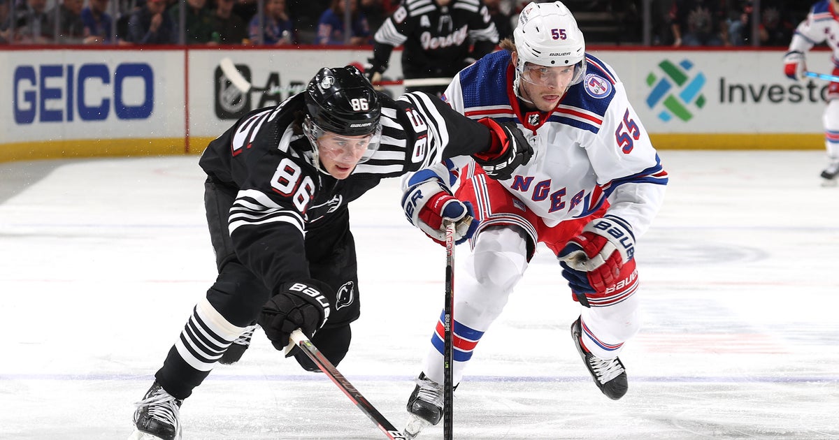 Hughes scores 2, Devils blow past Rangers to stop skid - CBS New York