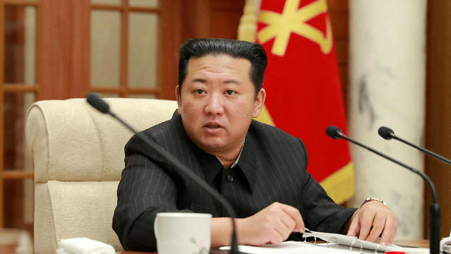 FILE PHOTO: North Korean leader Kim Jong Un attends a meeting of the politburo of the ruling Workers' Party in Pyongyang 