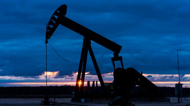 Oil Wells pumping outside of Midland Texas 