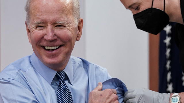 U.S. President Biden receives second coronavirus (COVID-19) booster shot at the White House in Washington 
