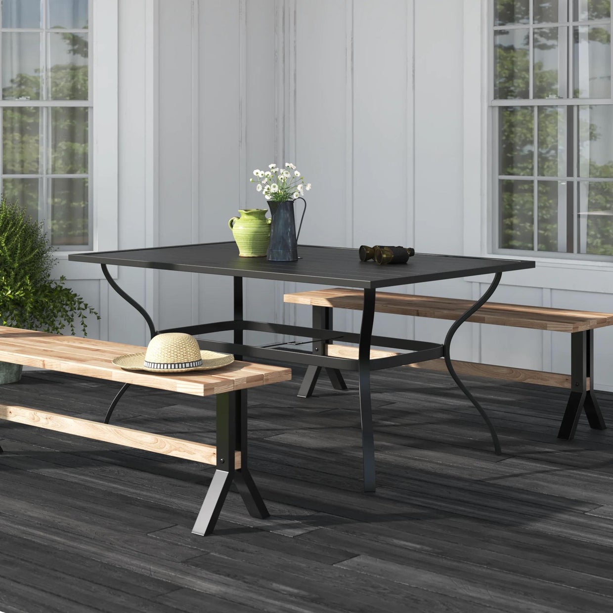 Quiroga Metal six person Dining Table 