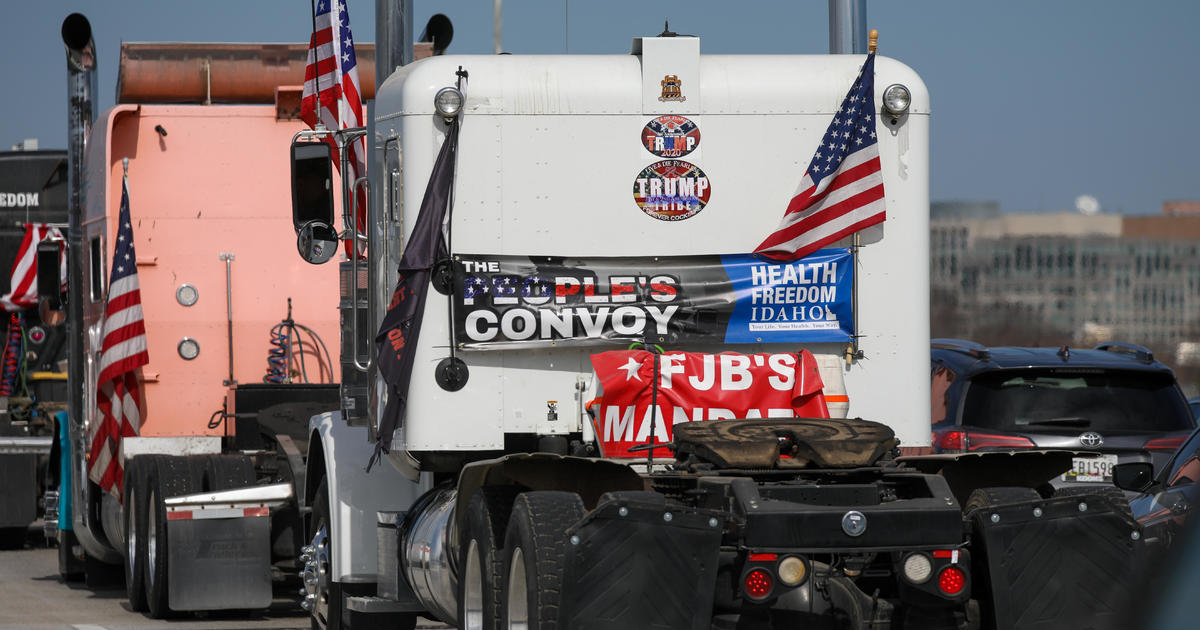 People's Convoy' of truckers protesting COVID vaccination mandates scheduled  to arrive in Los Angeles on Monday - CBS Los Angeles
