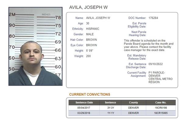 Joseph Avila DOC profile (Carjacking Sentence, from DOC) 