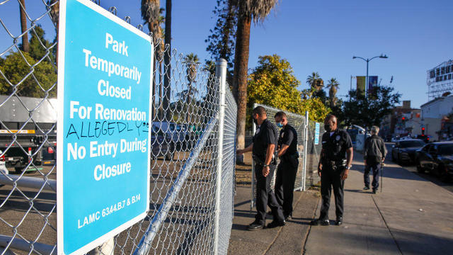 MacArthur Park is closed to public for an extensive claen-up and major renovation. 