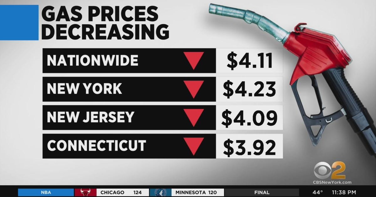 Gas prices starting to decrease nationwide - CBS New York