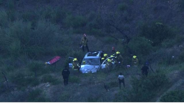 Car tumbles down cliff in Griffith Park 