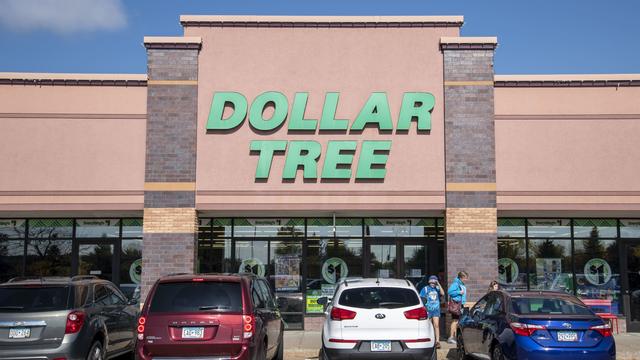 Dollar Tree storefront and parking lot 