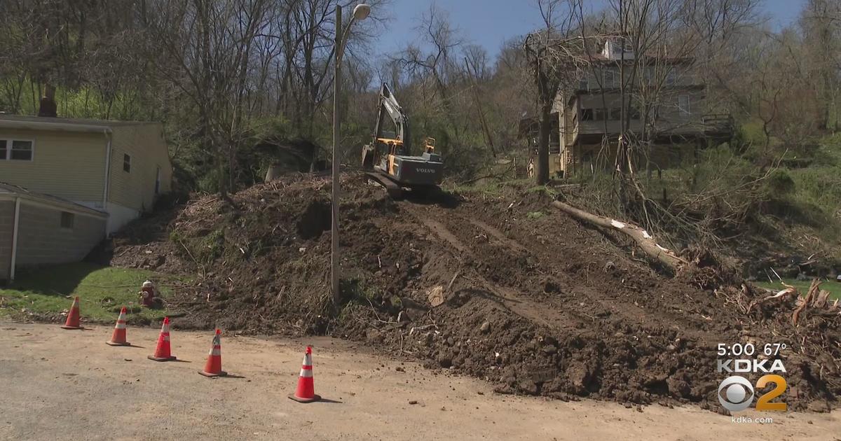 Landslide Carries Garage Down Hillside In Stowe Township - CBS Pittsburgh