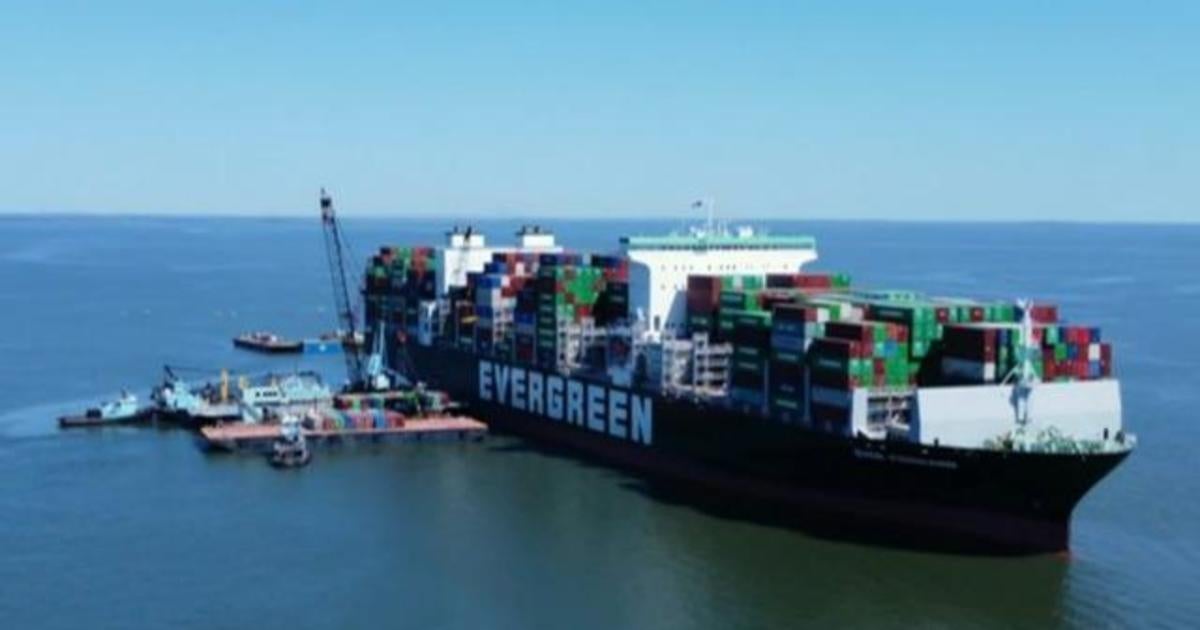 Cargo Ship Ever Forward Remains Stuck At Chesapeake Bay - CBS News