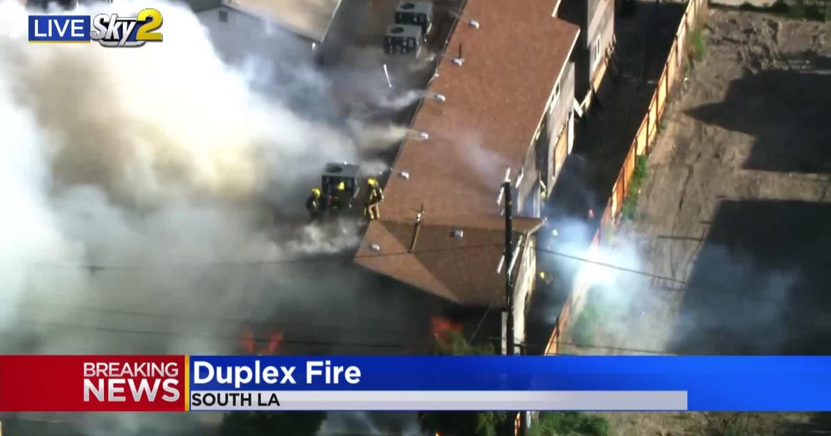 Firefighters battling structure fire in South LA - CBS Los Angeles