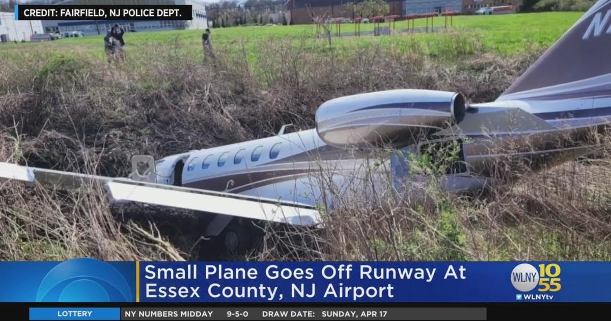 Small plane goes off runway at Essex County N.J. airport